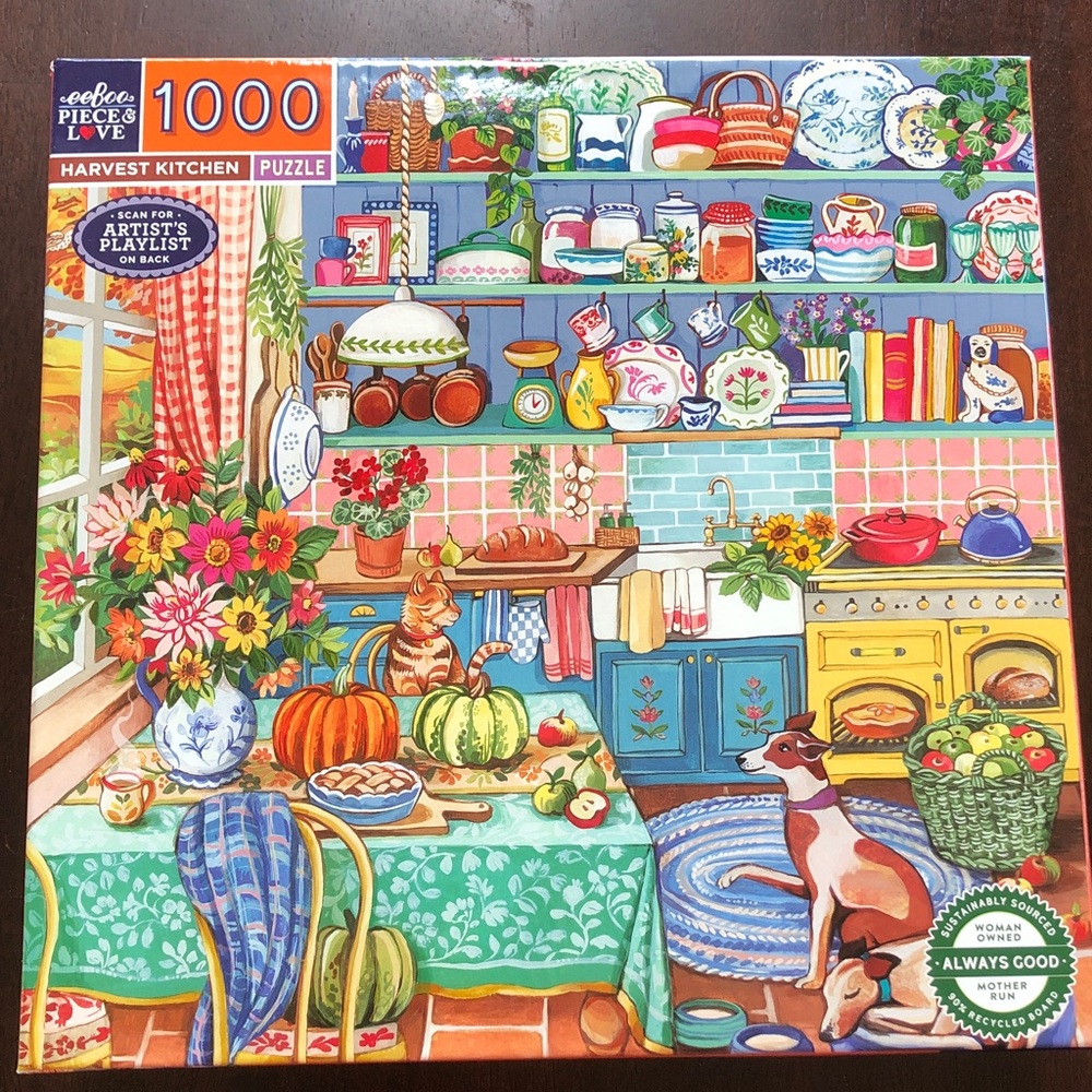 EeBoo Harvest Kitchen 1000 piece puzzle.